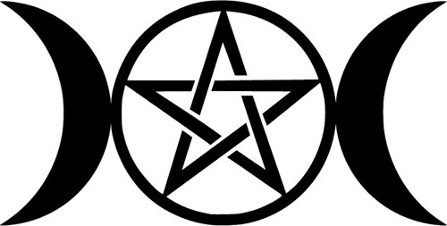 Nature Pagan Symbol - Triple Moon Symbol (500x253)