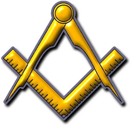Masonic Square And Compass - Gold Square And Compass (600x600)