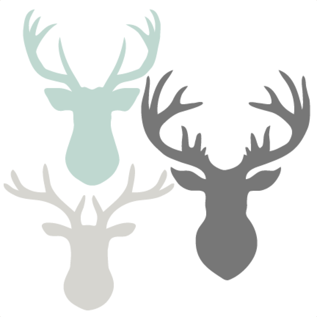 Deer Head Clipart Deer Head Set Svg Scrapbook Cut File - Deer Head Silhouette Woodland Black Vinyl Decal (1024x1024)