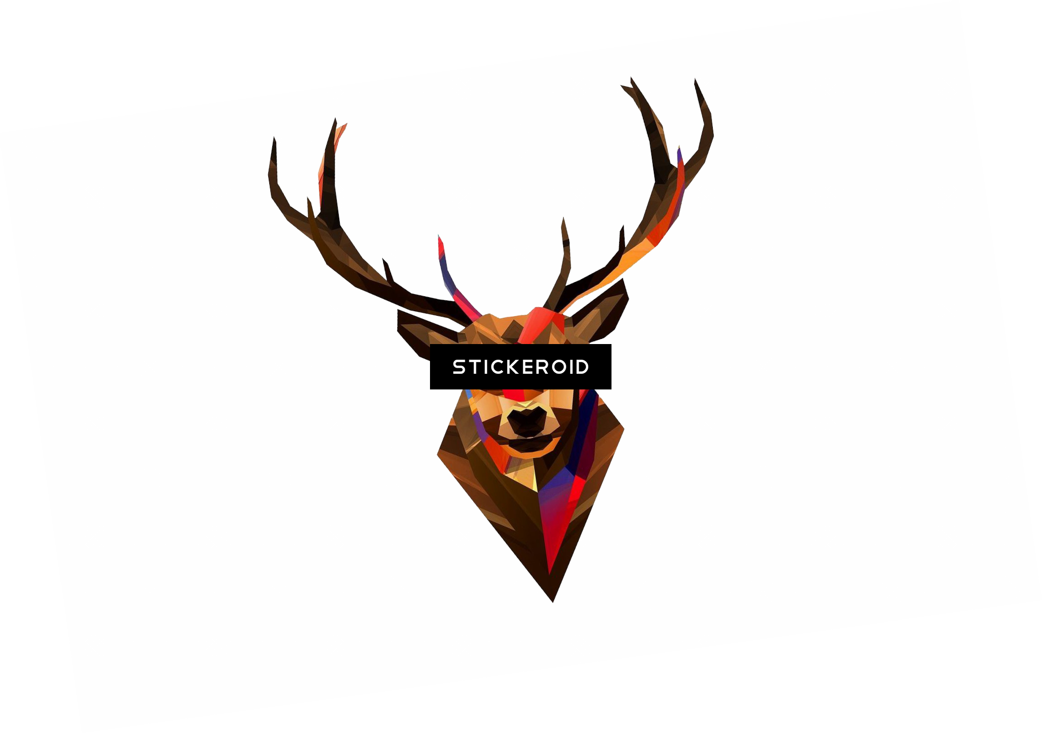 Deer Head - Geoetric Lieb Keramik Stern-ornament (2067x1455)