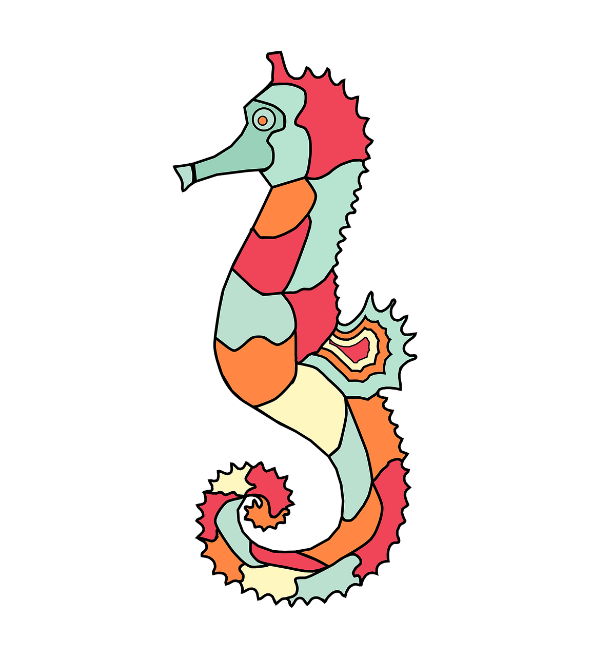 Seahorse Clipart Cartoon - Seahorse (1152x1280)