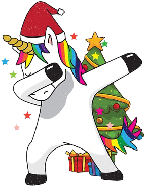 For December Only You Can Book A Slime Workshop And - Dabbing Unicorn Christmas (379x455)
