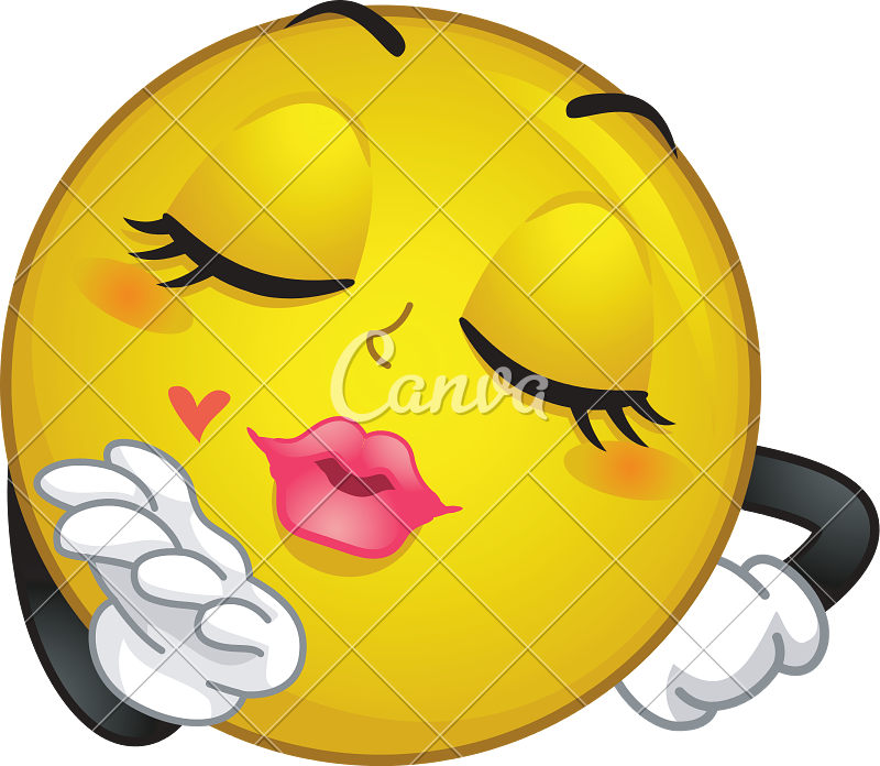 Emoticon With Flying Kiss - Smile Symbol (800x696)