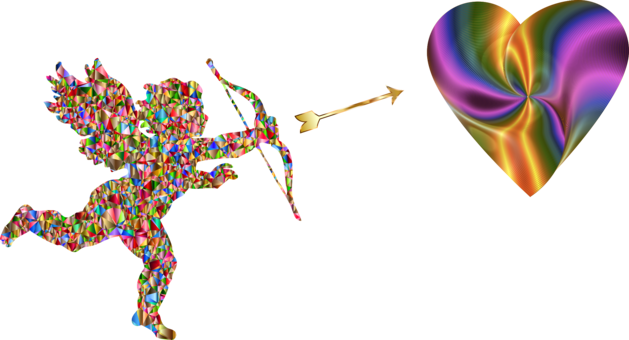 Cupid Cherub Love Heart - Cupid Clipart (629x340)