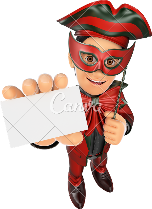 3d Man With A Carnival Costume - Costume (581x800)