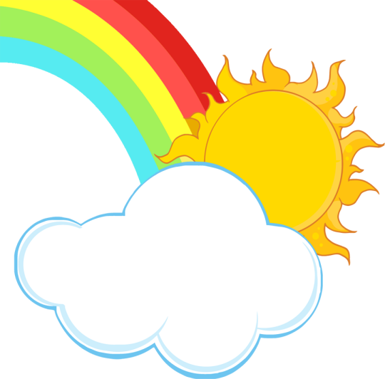 Forgetmenot - Rainbow - Cartoon Sun With Rainbow Png (540x532)