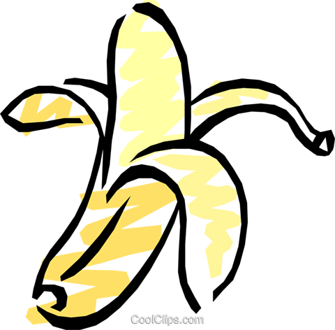 Bananas Descascadas Livre De Direitos Vetores Clip - Cartoon Hazard And Risk (480x472)