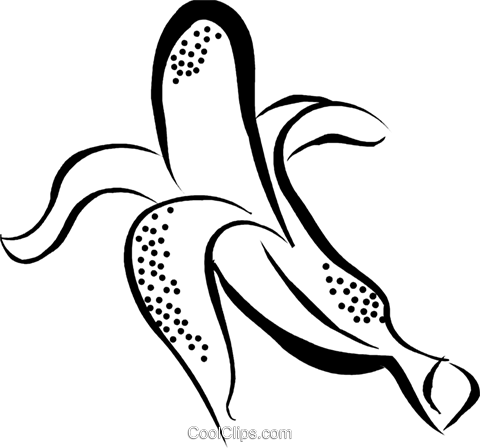 Banana Descascada Livre De Direitos Vetores Clip Art - Illustration (480x448)