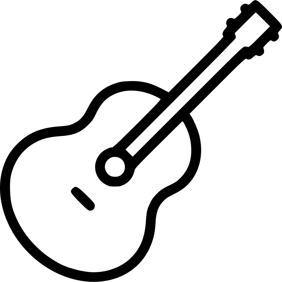 Acoustic Guitar Music Instrument Audio Sound Comments - Guitar Line Art (980x980)