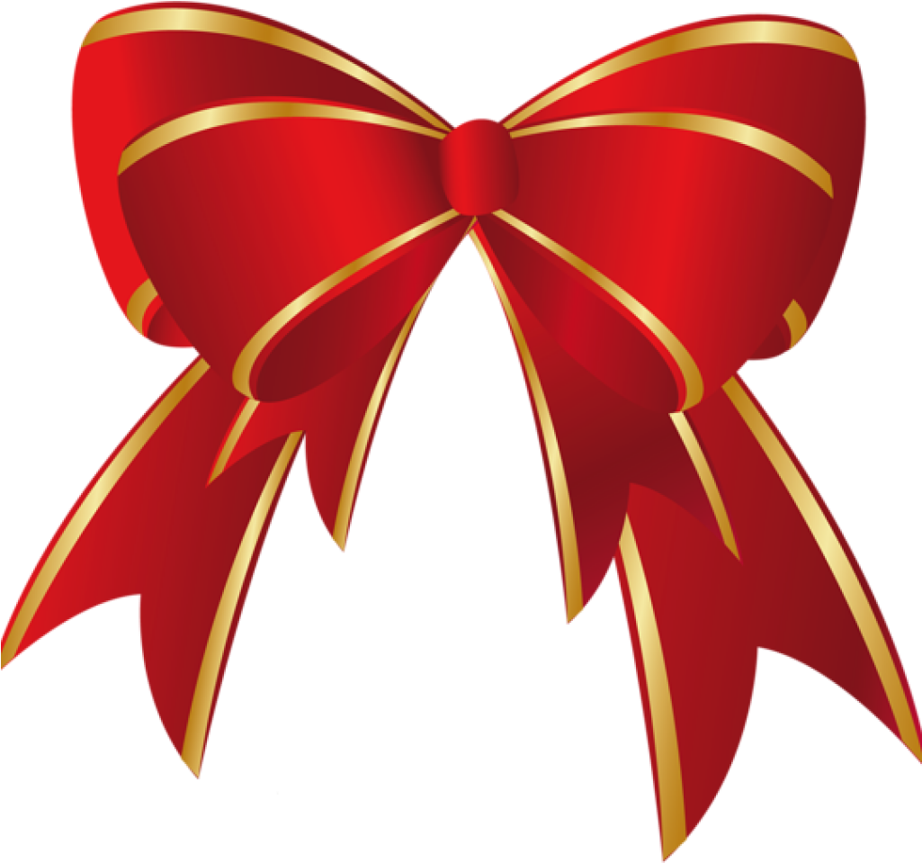Christmas Bow Clipart Christmas Red Gold Bow Png Clipart - Christmas Bow Clip Art (1024x1024)