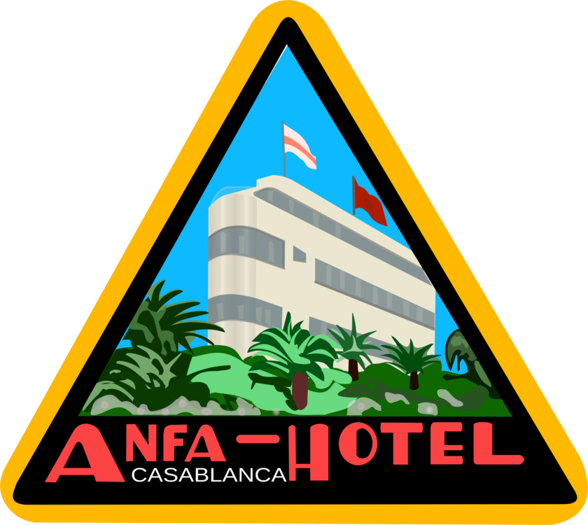 Sticker Casablanca Hotel Label Advertising - Sticker Hotel (840x750)