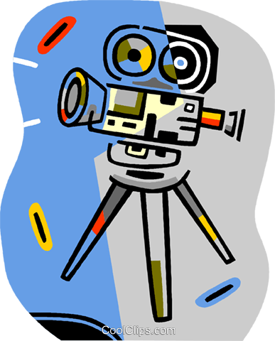 Movie Cameras Royalty Free Vector Clip Art Illustration - Vector Camaras De Cine (387x480)