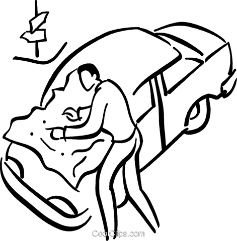 Man Looking At A Road Map Royalty Free Vector Clip - Line Art (471x480)