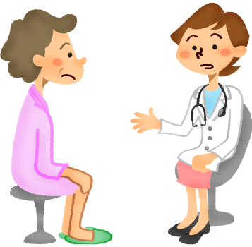 Senior Woman Wearing Hospital Gown Receiving A Medical - Physician (357x350)