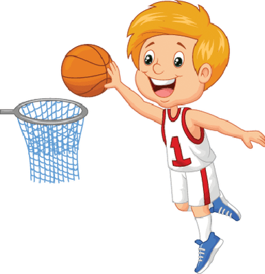 Boy Playing Basketball Clipart (386x399)