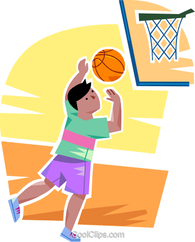 Boy Playing Basketball Royalty Free Vector Clip Art - Basketball (387x480)