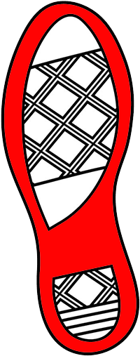 Red Shoes Rock Right Sole - Bottom Of Shoe Drawing (224x553)