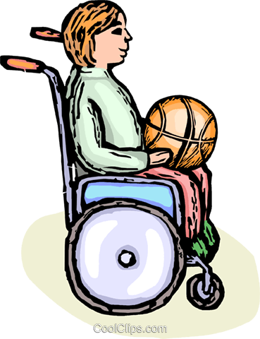 Wheelchair Basketball Player Royalty Free Vector Clip - Basketball (369x480)