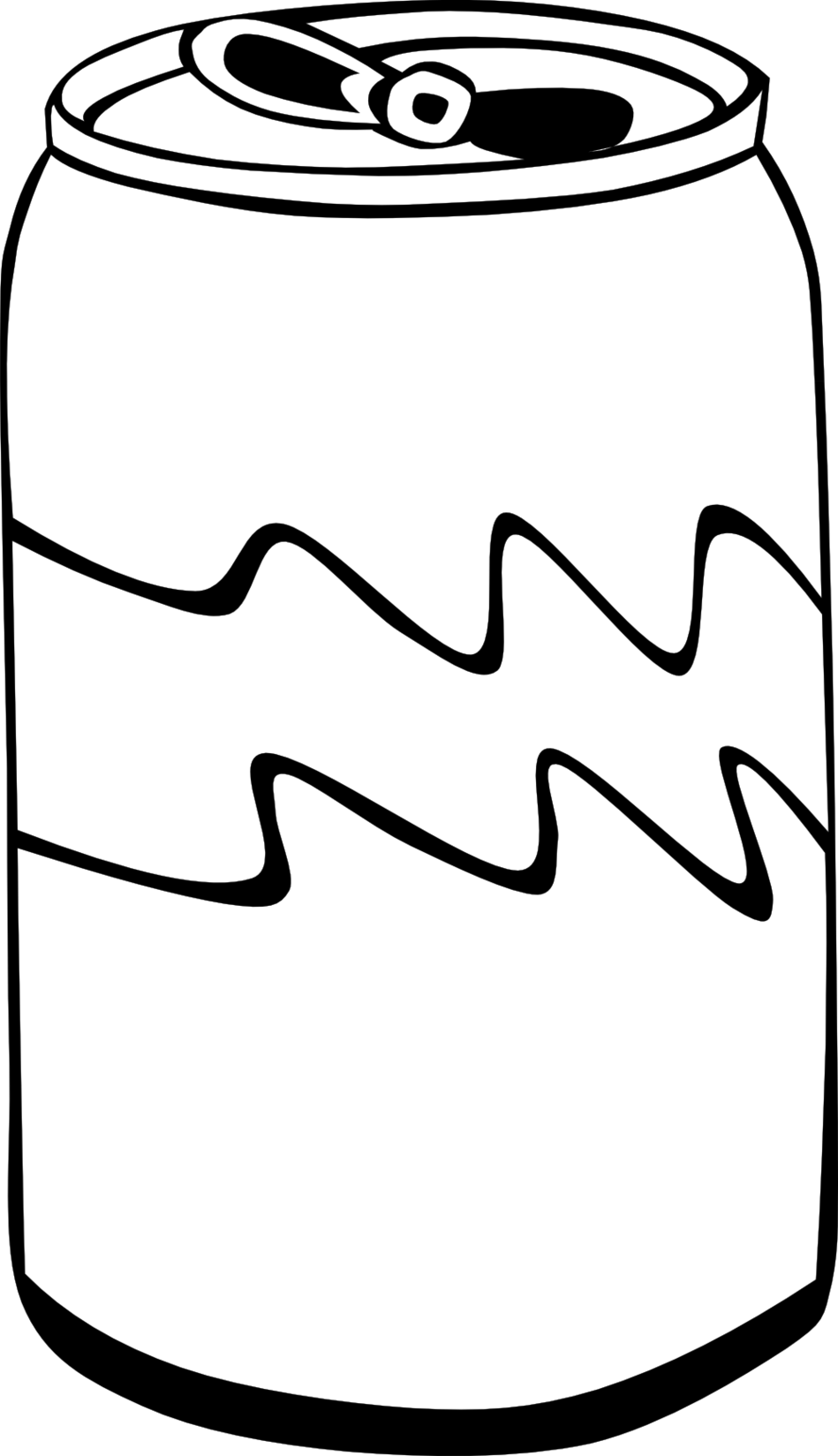 Glass Of Water Black And White - Soda Can Clip Art (949x1649)