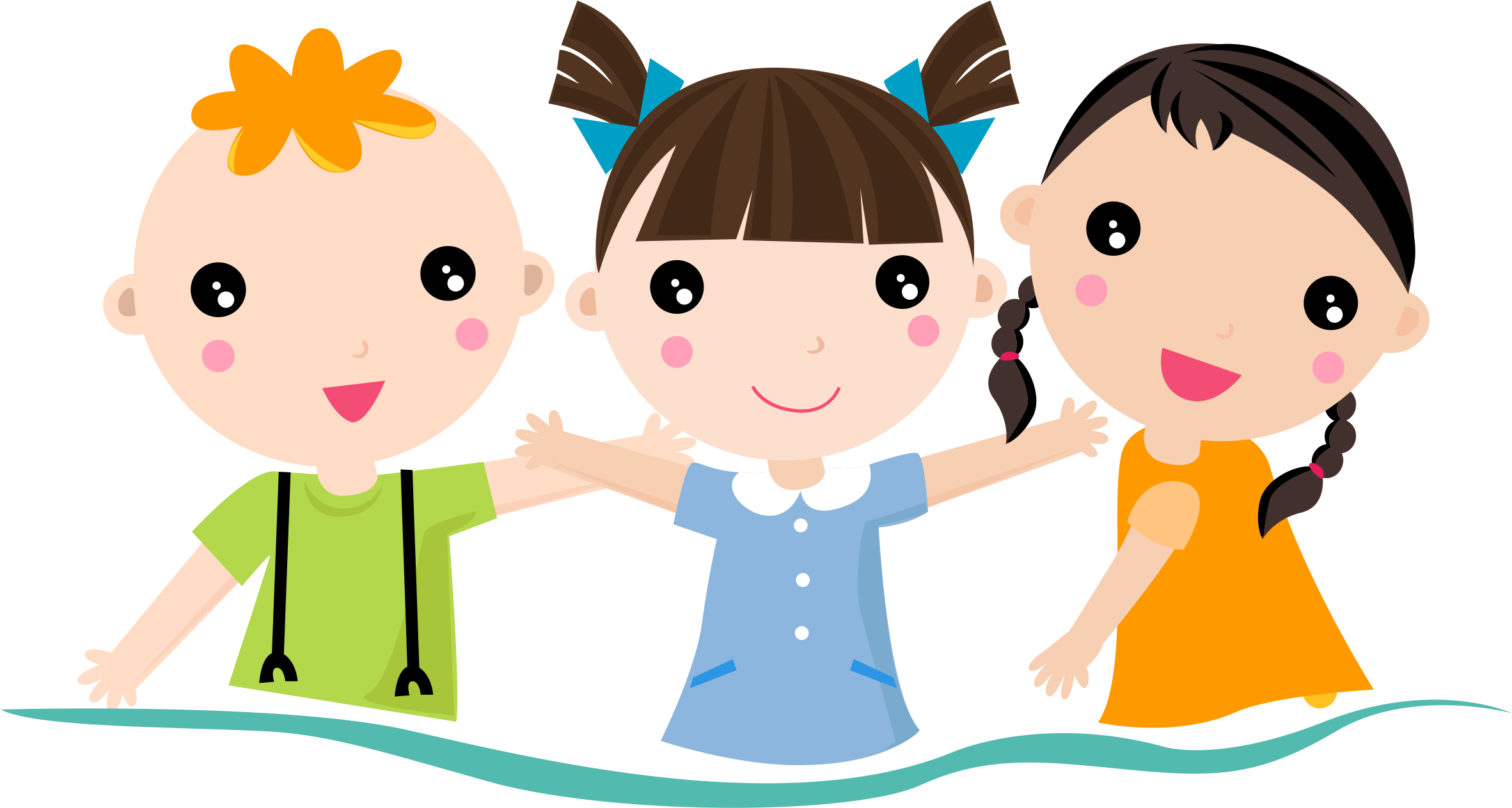 Hand Painted Cartoon Flat Children S Decorative - Children Having Fun (2990x1933)