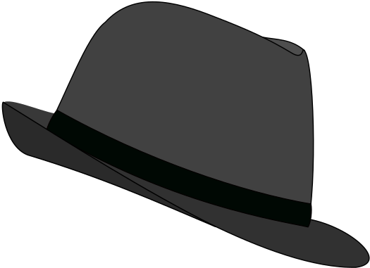 Hat Gray Clothes Hats - Black Fedora Clip Art (533x389)