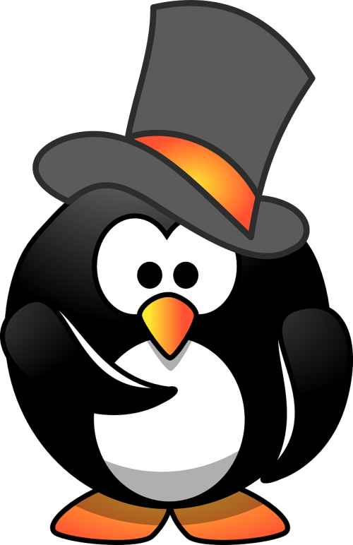 Penguin,hirer,hiring,top Hat,face,person,hat,free - Penguin In A Top Hat (500x772)