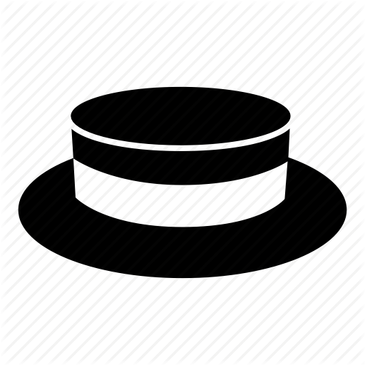 Free Download Men Hat Vector Png Clipart Bowler Hat - Men's Black Straw Boater Hat (512x512)