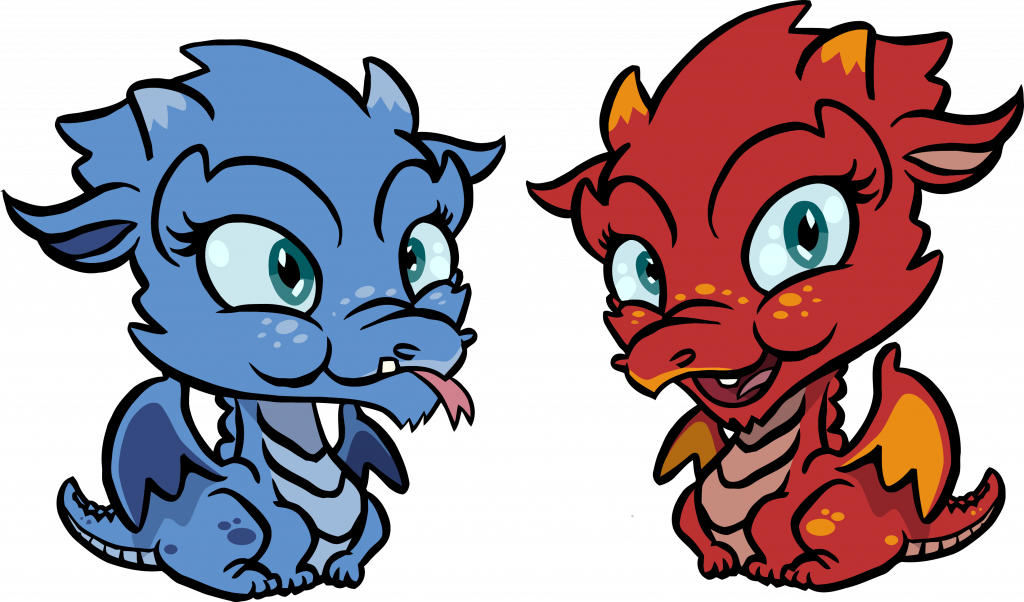 Value Cute Dragons Pictures Chibi Kids Clipart Png - Cute Baby Red Dragon (1024x602)