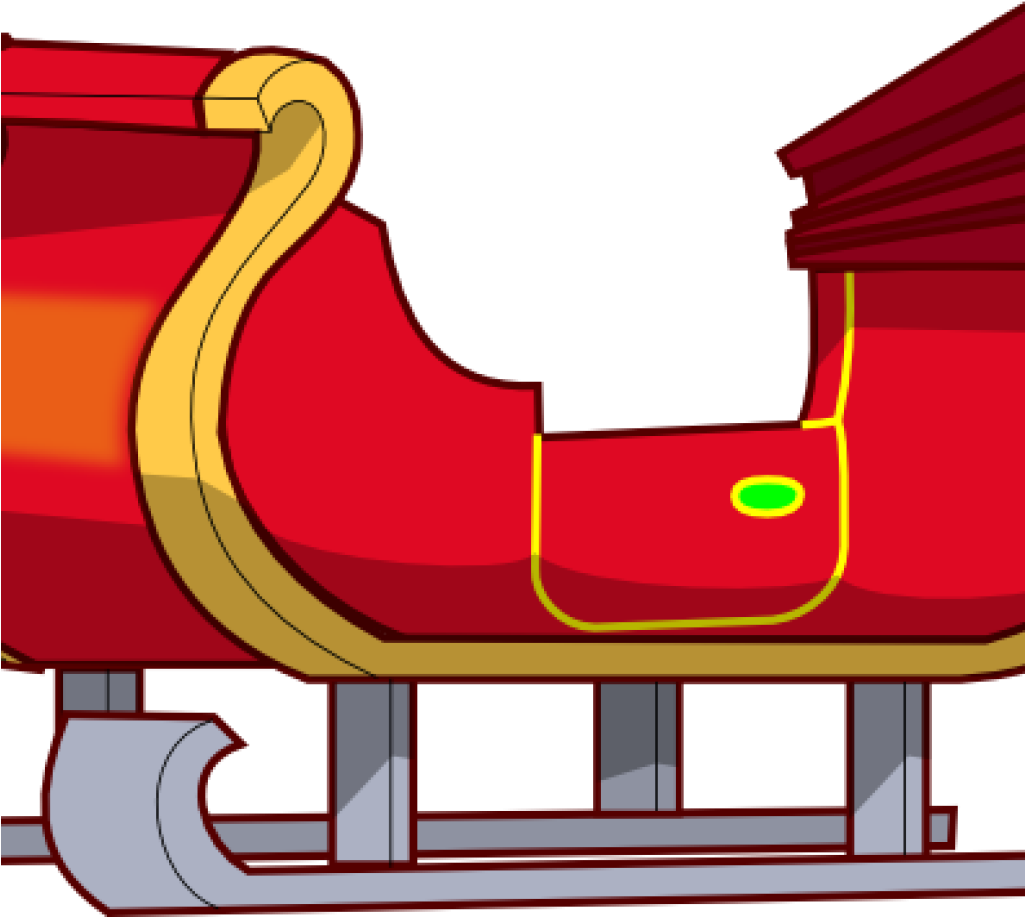Sleigh Clipart Sleigh Clip Art At Clker Vector Clip - Sleigh Of Santa Claus Round Ornament (1024x1024)