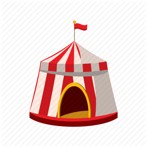 Cartoon Carvival Tent Transparent Clipart Tent Clip - Circus (512x512)