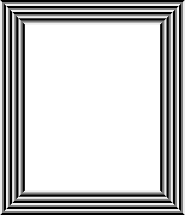 Picture Frames Op Art Optical Illusion Black And White - Grey Photo Frame Transparent (643x750)
