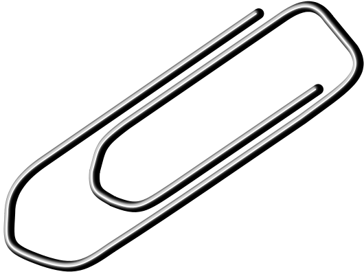 Paper Clip Png Clip Arts - Paper Pin Clipart Black And White (600x450)