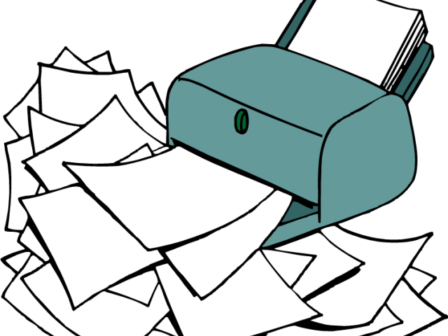 Save Paper Cliparts - Cartoon Printer With Paper - (640x480) Png Clipart  Download