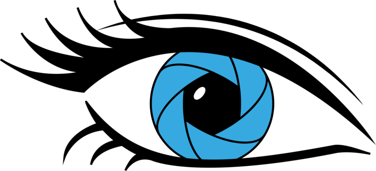 Eye Camera Lens Aperture - Eye Camera Lens Vector Png (747x340)