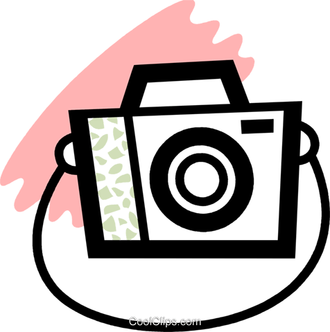 Camera With Strap Royalty Free Vector Clip Art Illustration - Camera With Strap Royalty Free Vector Clip Art Illustration (476x480)