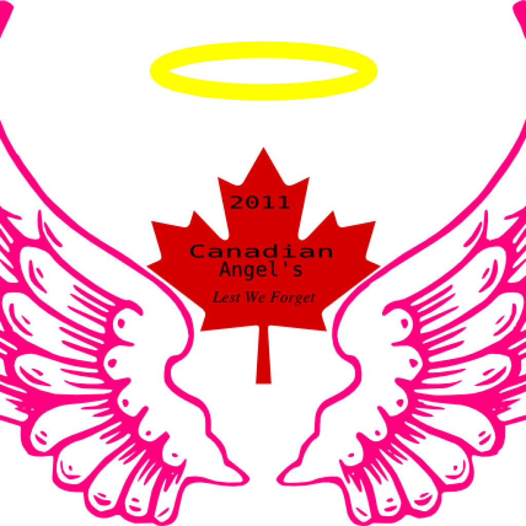 Halo Clipart Canadian Wing Angel Halo Clip Art At Clker - Angel Wings Outline Png (1024x1024)
