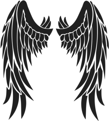 Angel Tattoos Png Transparent Images - Angel Wing Stencil (400x428)