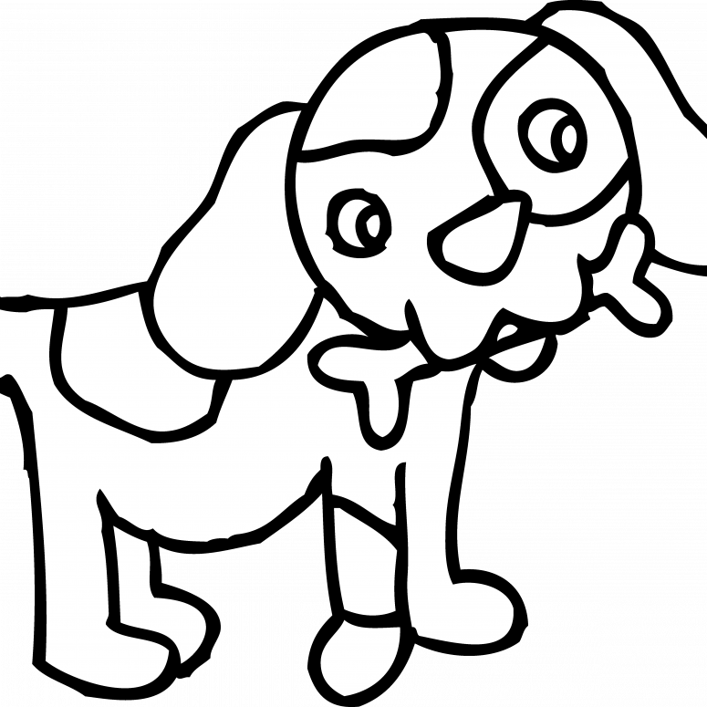 Small Size - Cartoon Dog To Color (775x775)