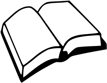 Black Open Book - Book Drawing Black And White (431x345)