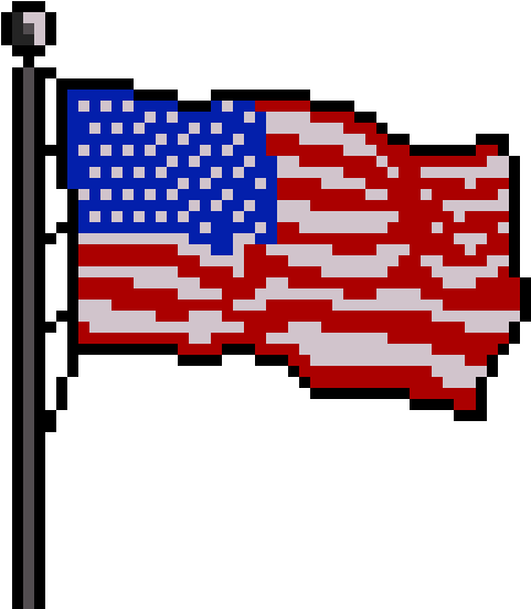 American Flag - Us Flag Pixel Art (540x610)