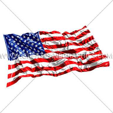 Wavy American Flag - Flag Of The United States (385x385)