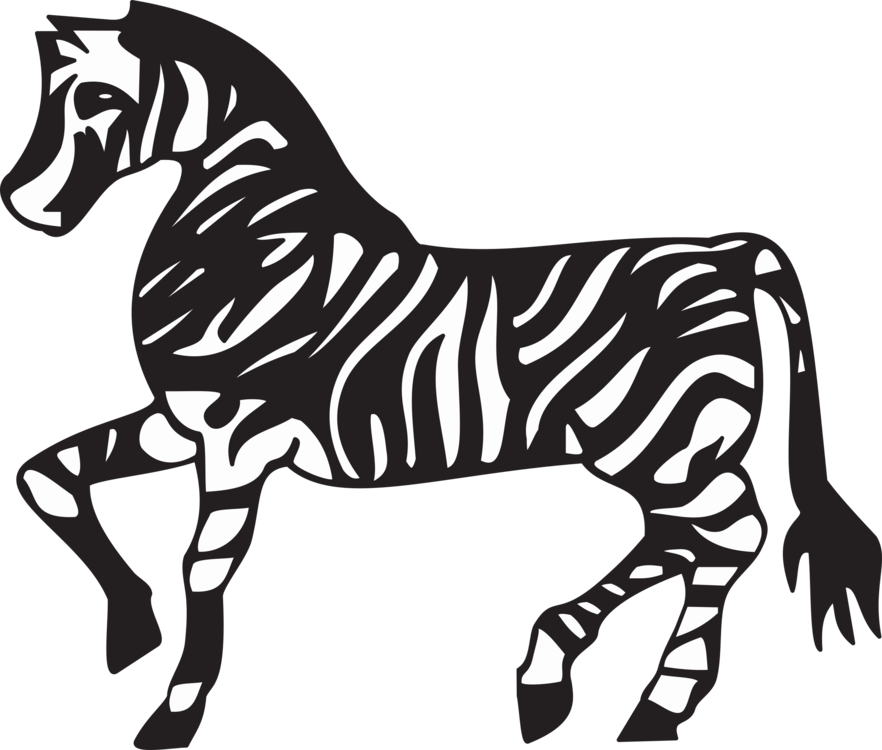 Clip Art Christmas Download Black And White - Zebra Running Clipart Free (882x750)