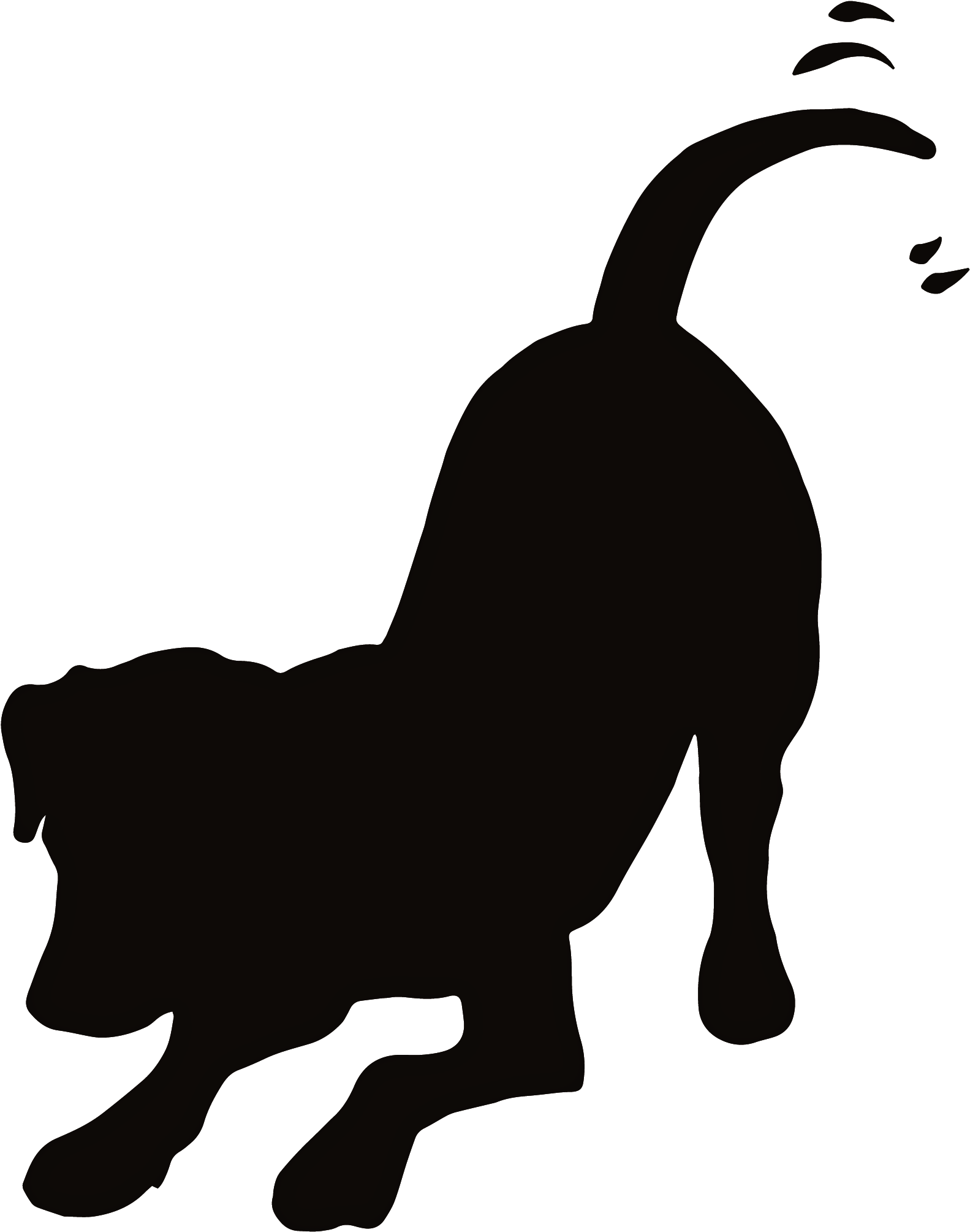 Spiritual Meditation, Silhouette Clip Art, Kittens - Dog Playing Silhouette (1932x2480)