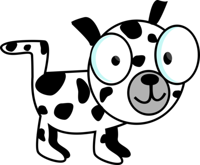 Puppy Dog Black And White Clip Art Christmas Computer - Dalmatian Dawg T-shirt T Shirt (412x340)
