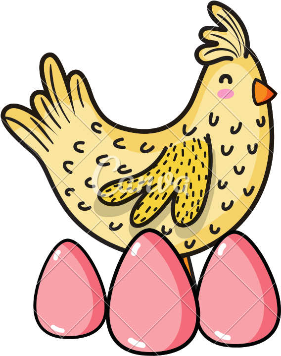 Hen Bird Farm Animal With Eggs - Chicken (800x800)