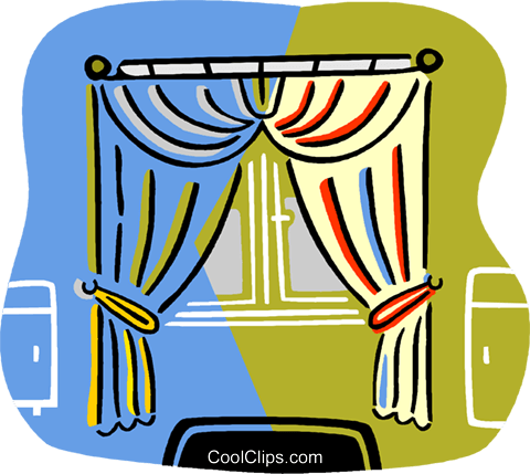 Curtains Royalty Free Vector Clip Art Illustration - Curtains Royalty Free Vector Clip Art Illustration (480x429)