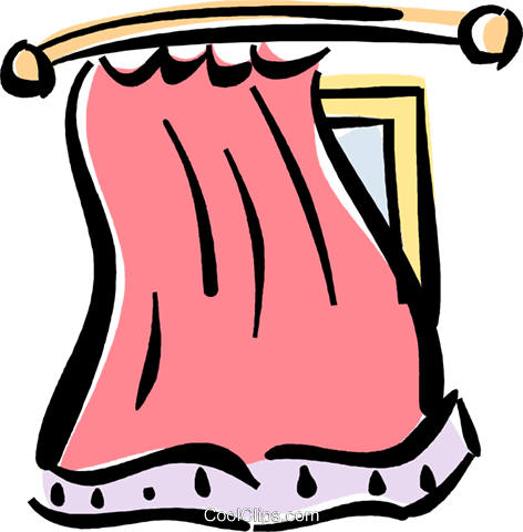 Shower Curtain Royalty Free Vector Clip Art Illustration - Shower Curtains Clipart (472x480)