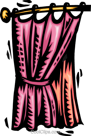 Curtains Royalty Free Vector Clip Art Illustration - Clipart Image Of Curtain Rod (322x480)