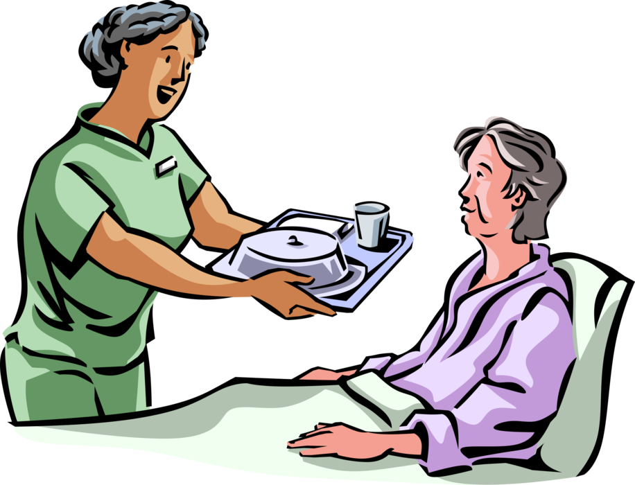 Nurses With Patients Royalty Free Vector Clip Art Illustration - Patienten Clipart (916x700)
