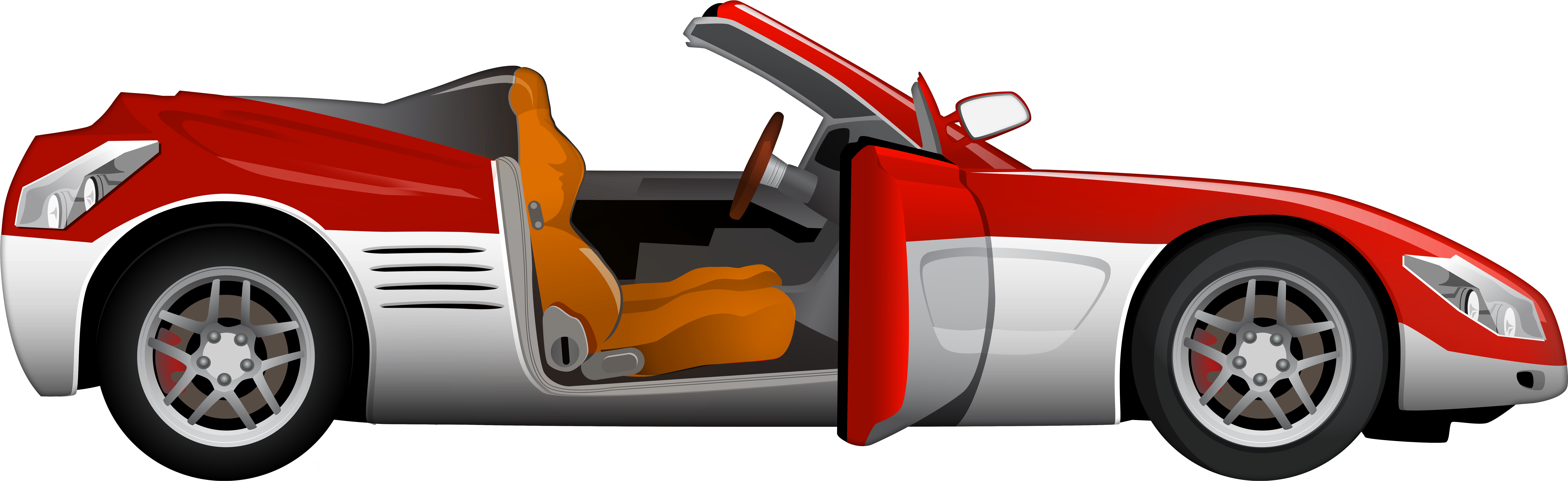 Red Cabriolet Sport Car Png Clip Art - Red Cabriolet Sport Car Png Clip Art (8000x2504)